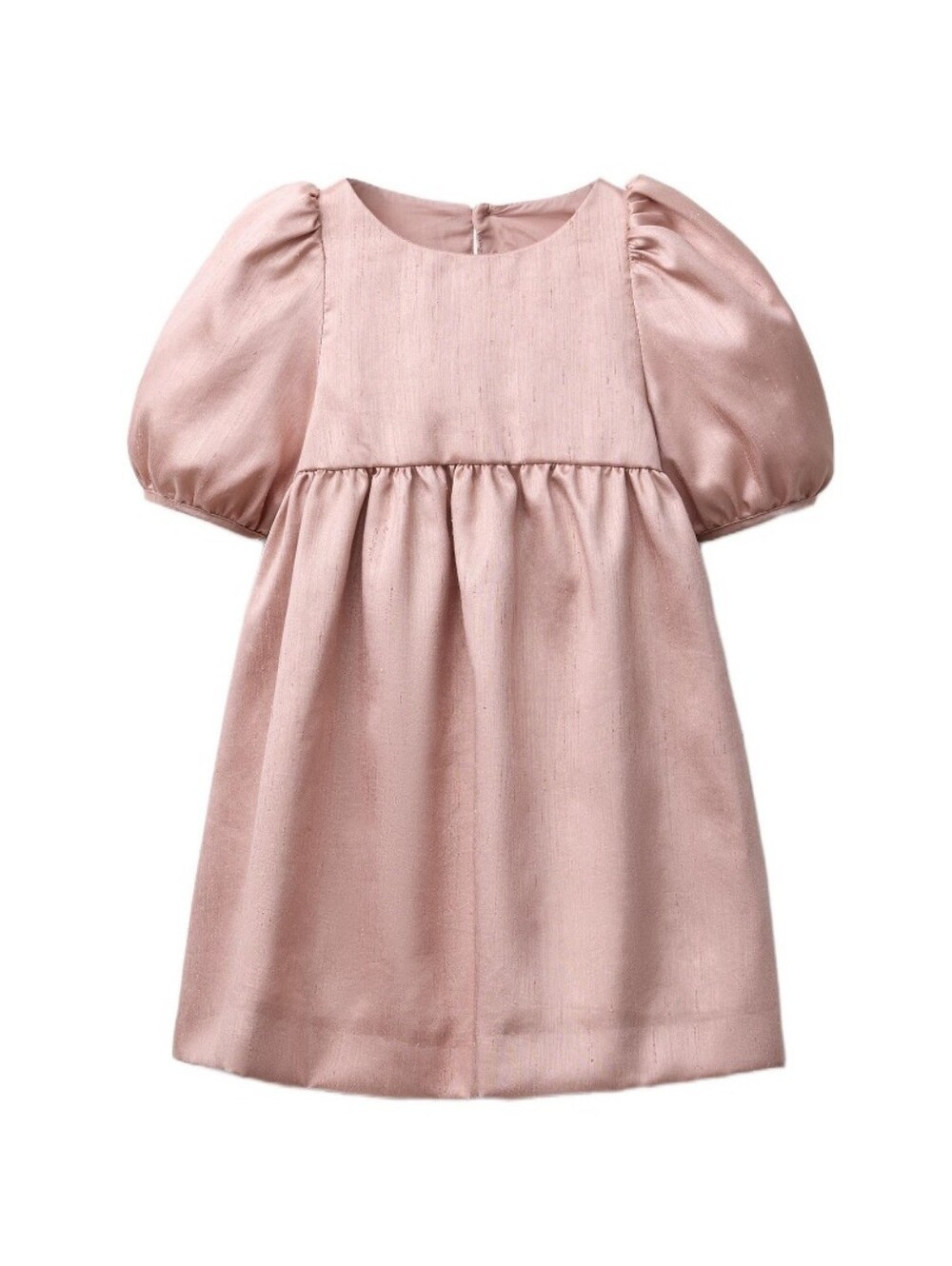 Zara Rose Gold Girls Dress with Puff Sleeves